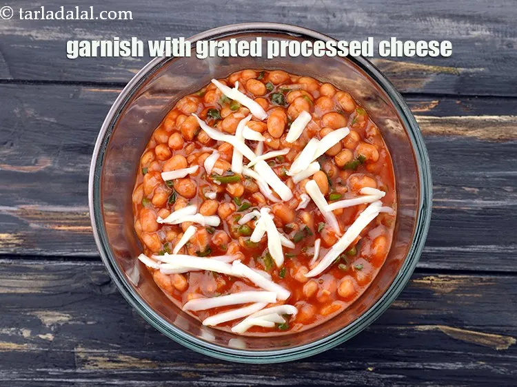 Step 17 – Garnish<strong> baked beans and spring onion dip recipe | Indian baked beans dip | hot …