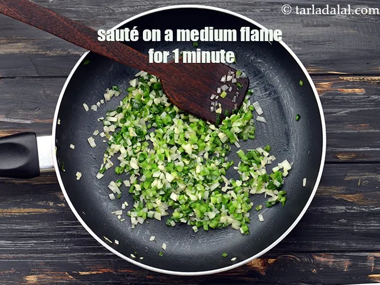 Step 10 – Saut&eacute; on a medium flame for 1 minute.