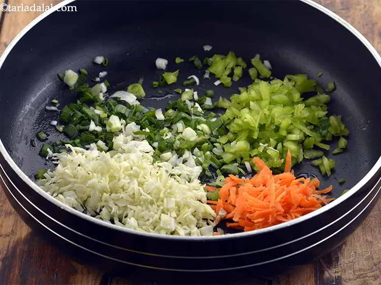 Step 14 – Finally, add the cabbage.