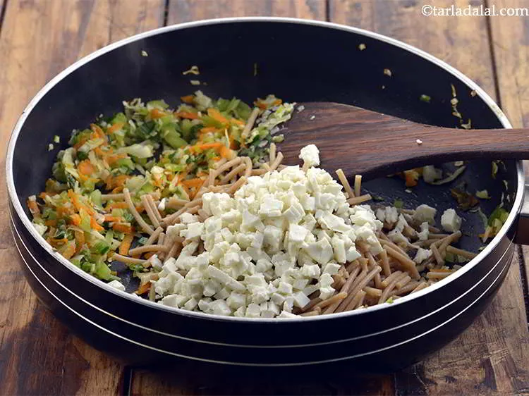 Step 17 – Add the finely chopped paneer.