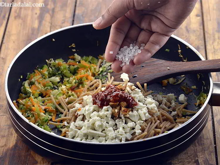 Step 20 – Add sugar to balance the saltiness of the soy sauce.