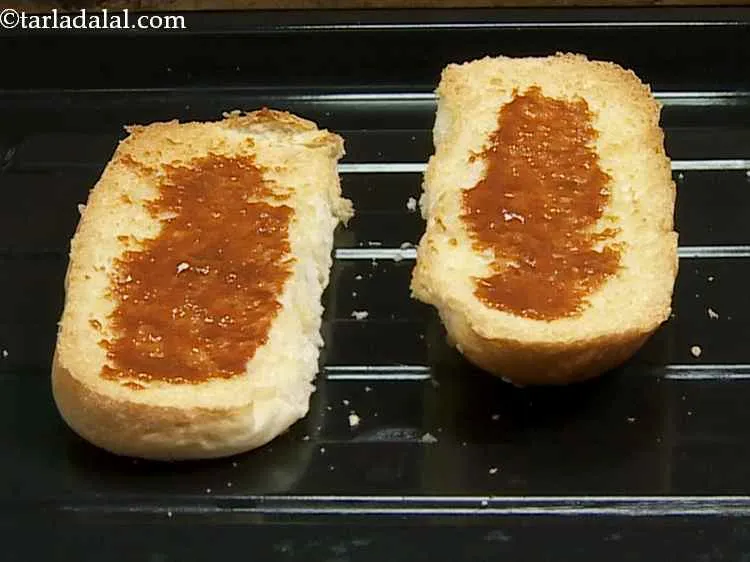 Step 14 – Invert them again and spread ? tsp of hot and sweet chilli sauce evenly over …