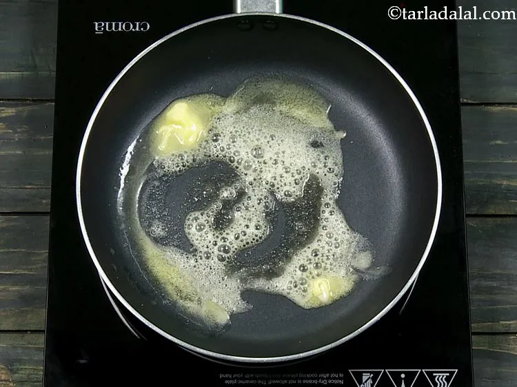 Step 2 – For the corn stuffing of <strong>baked corn toast</strong>, heat 3 tsp of butter in a …