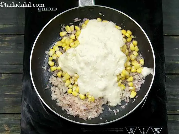 Step 13 – Finally, add the prepared white sauce.