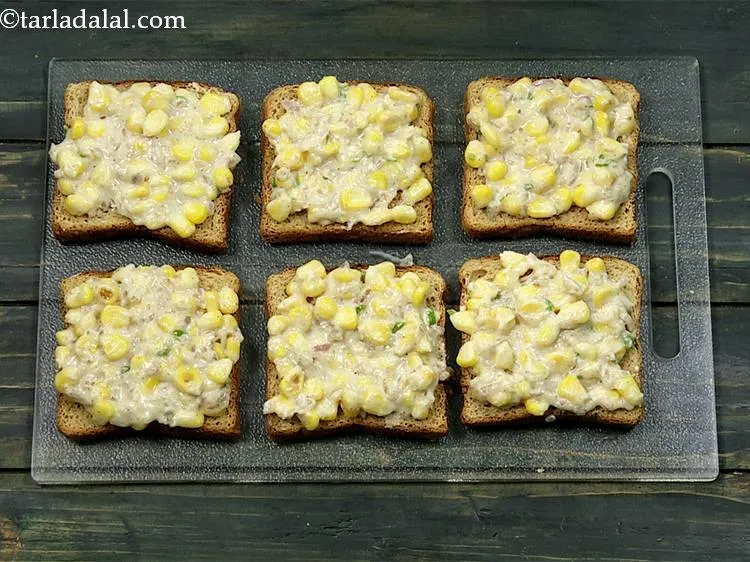 Step 18 – Spread a portion of the corn stuffing.