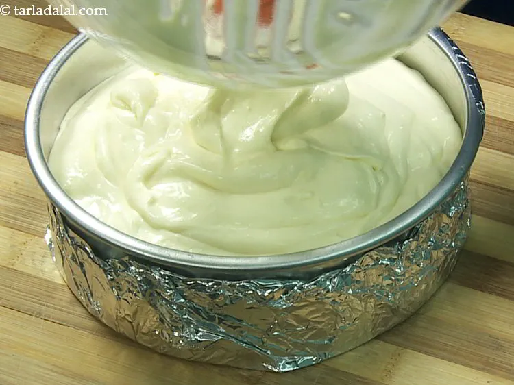 Step 18 – Pour the prepared cream cheese mixture.
