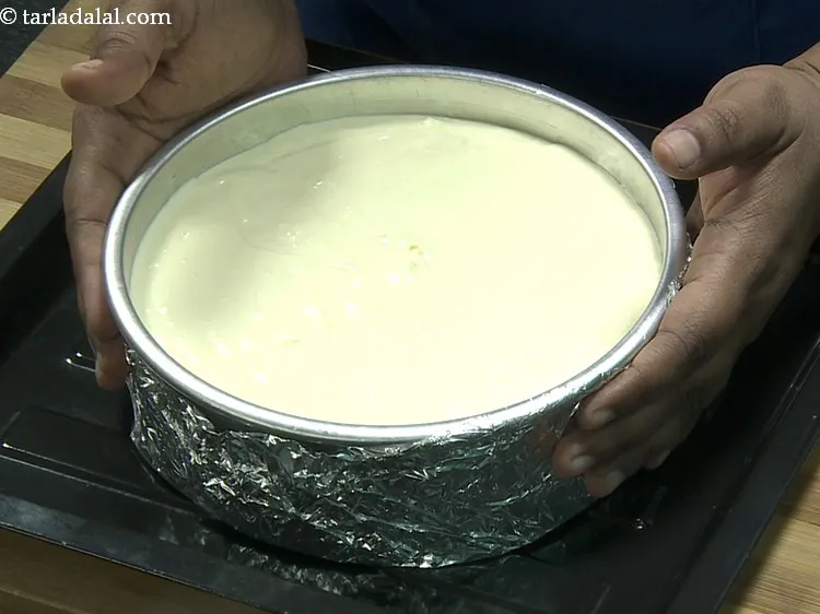 Step 20 – Place the tin on a baking tray.