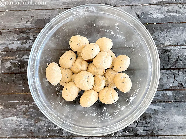 Step 23 – Divide the dough into 20 equal portions.