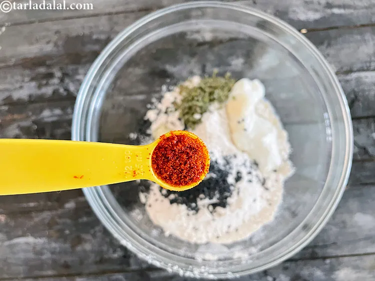 Step 16 – Add&nbsp;<meta charset="UTF-8" />1/2 tsp&nbsp;<a href="glossary-chilli-powder-red-chilli-powder-339i">chilli powder</a>.