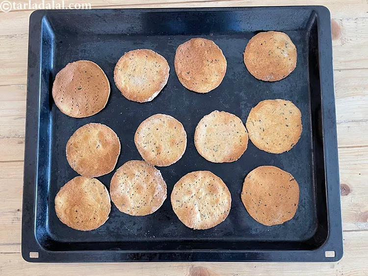Step 31 – This is how the baked oats puri look like after 20 minutes of baking.