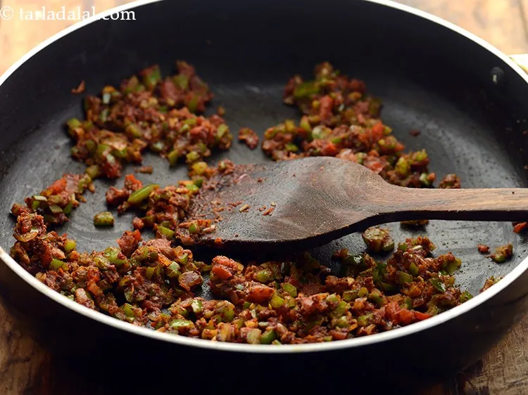 Step 22 – Mix well and cook on a medium flame for 2 minutes, while stirring occasionally.