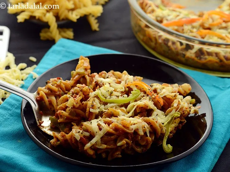 Step 37 – Serve&nbsp;<strong>baked pav bhaji pasta recipe | pav bhaji pasta | Indo Italian pav bhaji pasta …