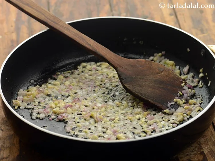 Step 15 – Mix well and saut&egrave; on a medium flame for 1 minute or until the onions …