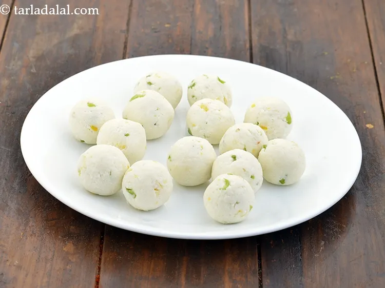 Step 22 – <strong>To make cottage cheese balls</strong>, divide the mixture into 14 equal portions and roll each …