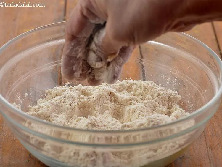 Step 5 – Use fingertips and make a crumble like mixture.