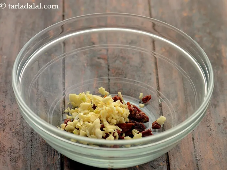 Step 4 – Add finely chopped garlic.