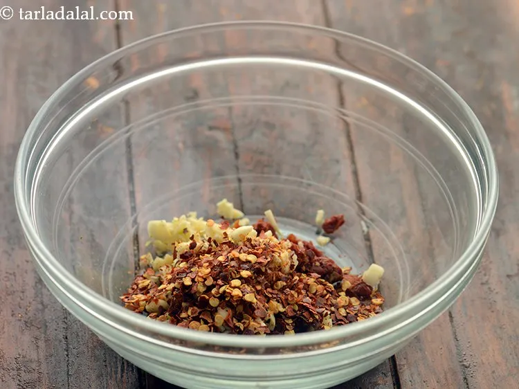 Step 5 – Add dry red chilli flakes.