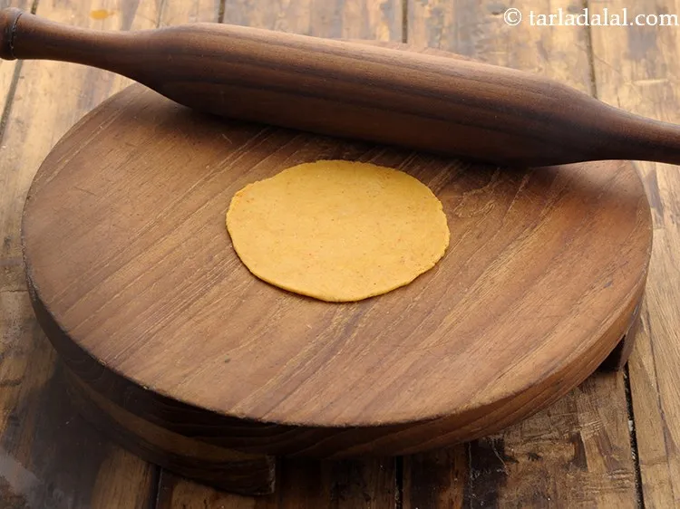 Step 12 – Roll out a portion into a circle of about 75 mm. (3&quot;) diameter. You can …