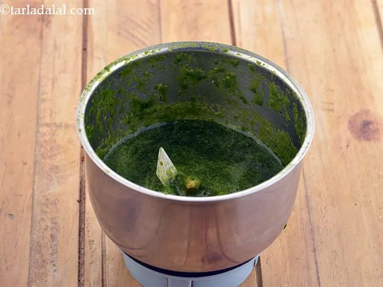 Step 3 – Add ? cup of water in the mixer and blend till smooth. Keep aside the …