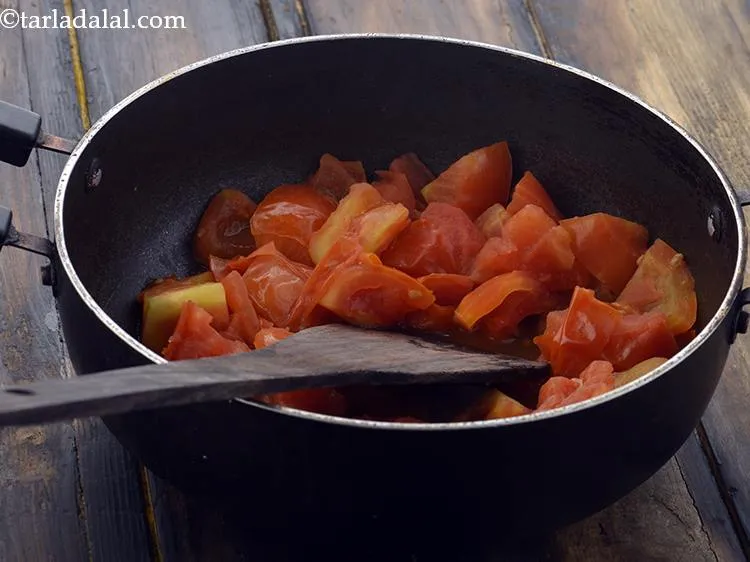 Step 6 – Add &frac12; cup of water, mix well and cook on a medium flame for 10 …