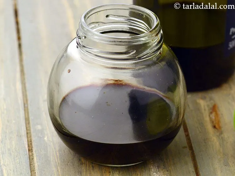 Step 23 – For the balsamic vinegar dressing, add 1 tbsp&nbsp;<a href="https://www.tarladalal.com/glossary-balsamic-vinegar-1197i">balsamic vinegar</a> in a small bowl.&nbsp;