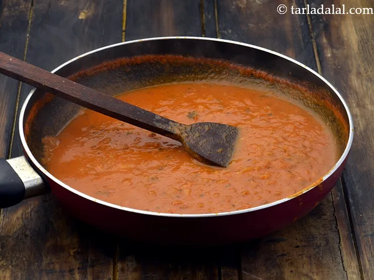 Step 17 – Mix well and cook on a medium flame for 5 minutes, while stirring occasionally.