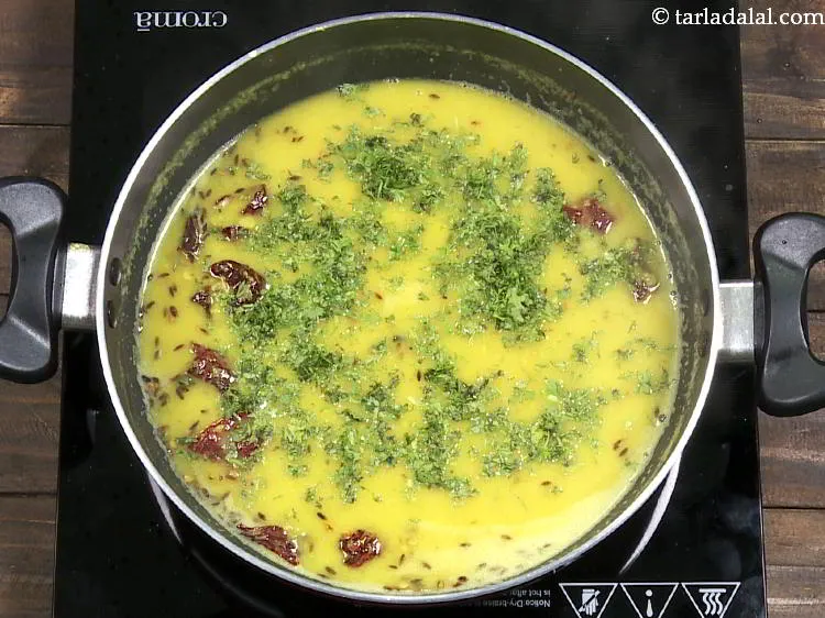 Step 22 – Add the coriander and mix&nbsp;<strong>toovar dal | toor dal | Gujarati toor dal | healthy …