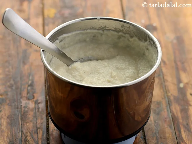 Step 10 – Blend in a mixer to a smooth paste and keep aside. For a silky smooth …