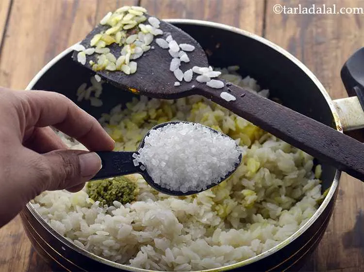Step 12 – Add the remaining &frac14; tsp of turmeric powder and sugar. <a href="https://www.tarladalal.com/Poha-33444r">Maharashtrian Poha</a> are not …