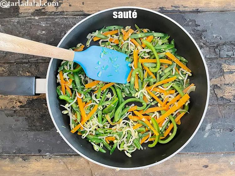 Step 19 – Saut&eacute; on a high flame for more 1 to 2 minutes.