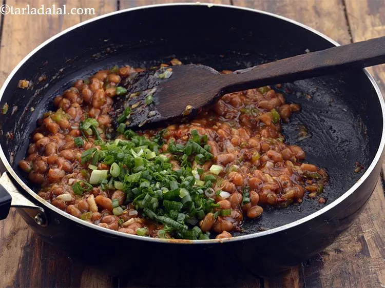 Step 14 – Add the spring onion greens for their lovely colour.
