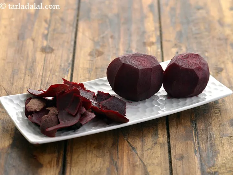 Step 13 – Peel the beetroot and discard the peels. Peel it very well so that no fibrous …