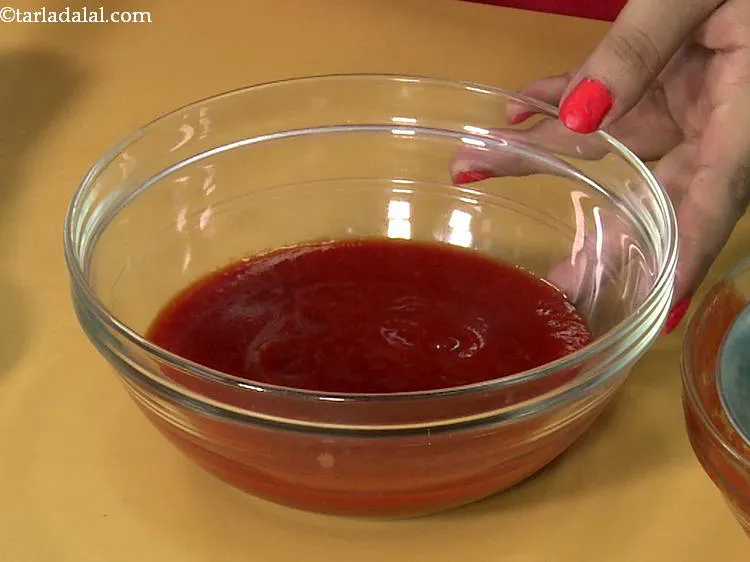 Step 18 – Bright red coloured Beetroot and Carrot Soup is ready.&nbsp;