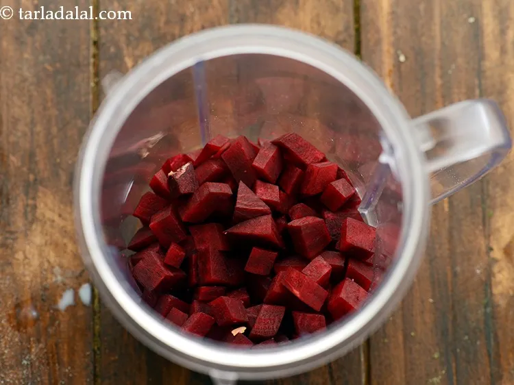 Step 2 – To make&nbsp;<strong>beetroot hummus recipe | Indian style beetroot hummus | healthy beetroot&nbsp;and chickpea dip&nbsp;|</strong>&nbsp;in a …