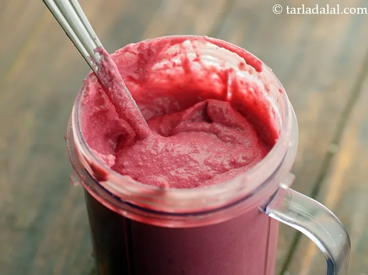 Step 10 – Add 1/2 cup of water and blend&nbsp;<strong>beetroot hummus | Indian style beetroot hummus | healthy …