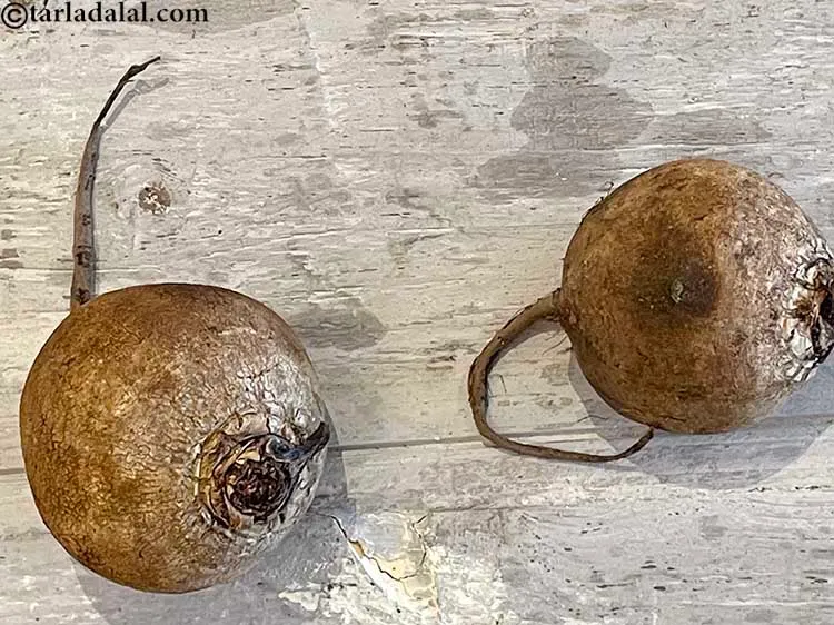 Step 8 – This is how beetroot looks. We have washed it in water to remove the surface …