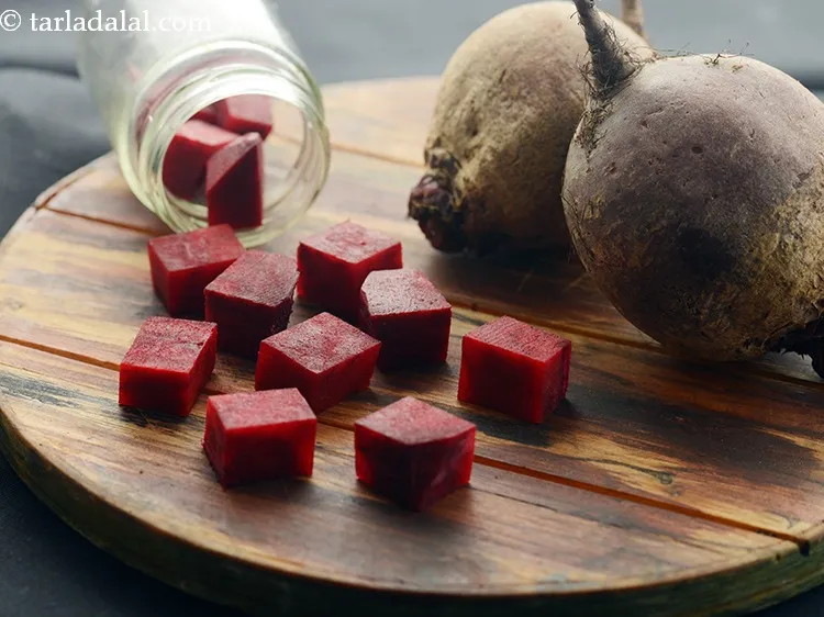 Step 20 – Wash the beet, peel it&nbsp;and cut into cubes. We need 1/4 cup&nbsp;<a href="https://www.tarladalal.com/glossary-beetroot-cubes-2419i">beetroot cubes</a>...
