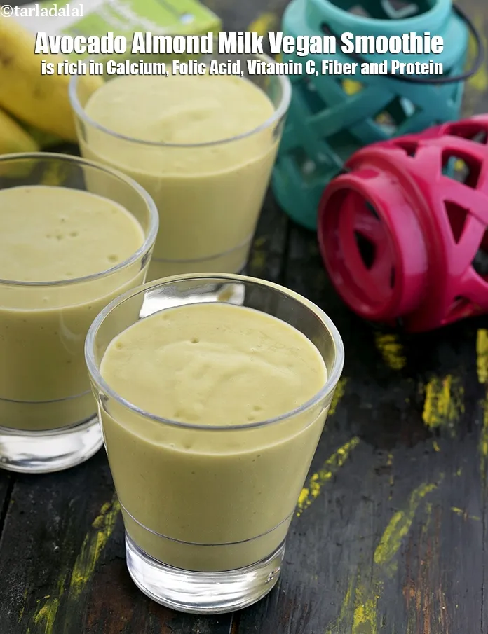 Step 15 – <strong>Avocado Almond Milk Vegan Smoothie&nbsp;is rich in below macronutrients, vitamins and minerals given in descending&nbsp;order …