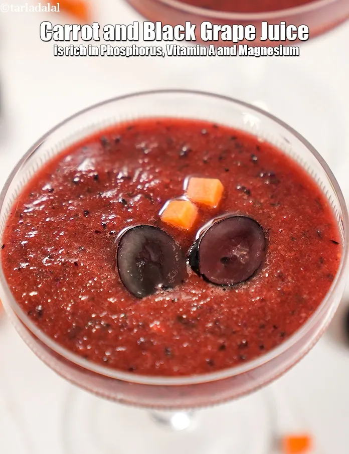 Step 18 – <strong>Carrot and Black Grape Juice&nbsp;is rich in below macronutrients, vitamins and minerals given in descending&nbsp;order …