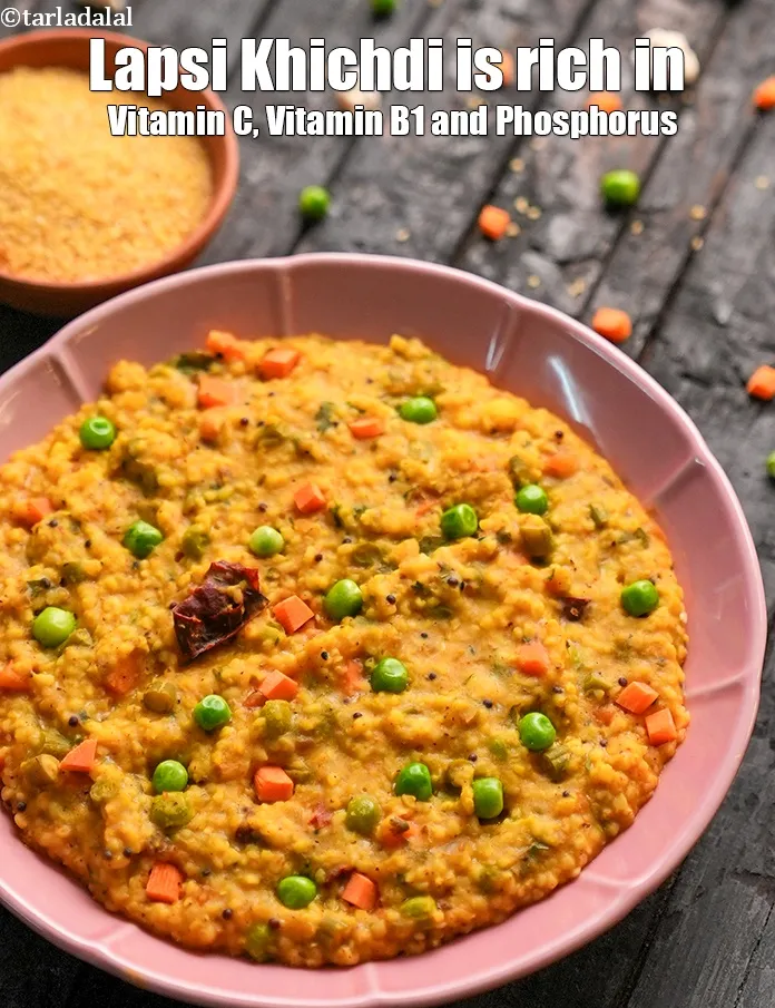 Step 43 – <meta charset="UTF-8" /> <strong>Lapsi Khichdi&nbsp;is rich in below macronutrients, vitamins and minerals given in descending&nbsp;order …