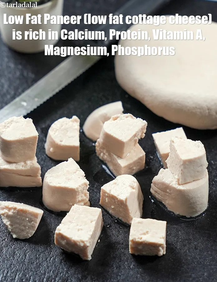 Step 25 – <strong>Low Fat Paneer (low fat cottage cheese)&nbsp;&nbsp;is rich in&nbsp;Calcium,&nbsp;Protein, Vitamin A,&nbsp;Magnesium,&nbsp;Phosphorus.</strong> <ol> <li><strong>Calcium</strong>.&nbsp;&nbsp;See&nbsp;<a href="https://www.tarladalal.com/recipes-for-calcium-rich-375" target="_blank"><strong>Calcium …