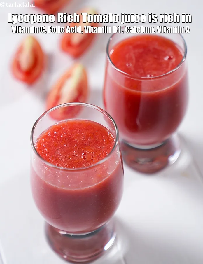 Step 19 – <meta charset="UTF-8" /> <strong>Lycopene Rich Tomato juice is rich in&nbsp;Vitamin C,&nbsp;Folic Acid,&nbsp;Vitamin B1 </strong>,&nbsp;<strong>Calcium, Vitamin …