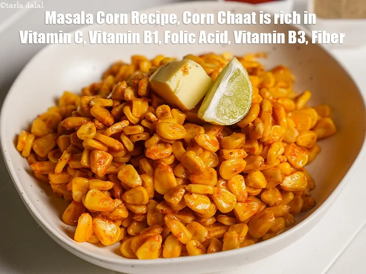 Step 26 – <strong>Masala Corn Recipe, Corn Chaat&nbsp;is rich in&nbsp;Vitamin C,&nbsp;Vitamin B1,&nbsp;Folic Acid, Vitamin B3, Fiber.&nbsp;</strong> <ol> <li><strong>Vitamin …