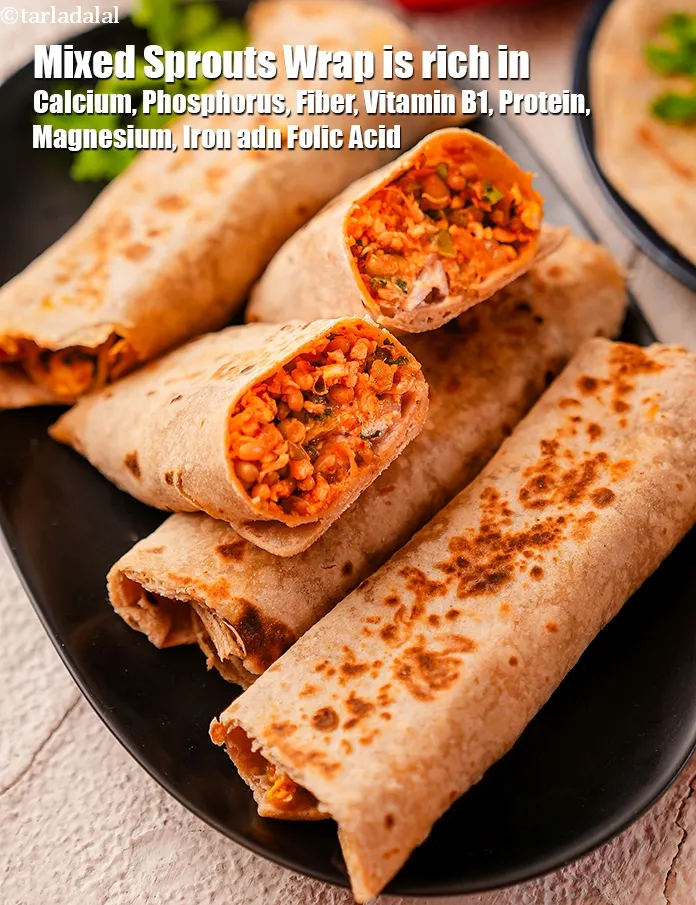 Step 45 – <strong>Mixed Sprouts Wrap</strong>&nbsp;<strong>&nbsp;is rich in below macronutrients, vitamins and minerals given in descending&nbsp;order (highest to …
