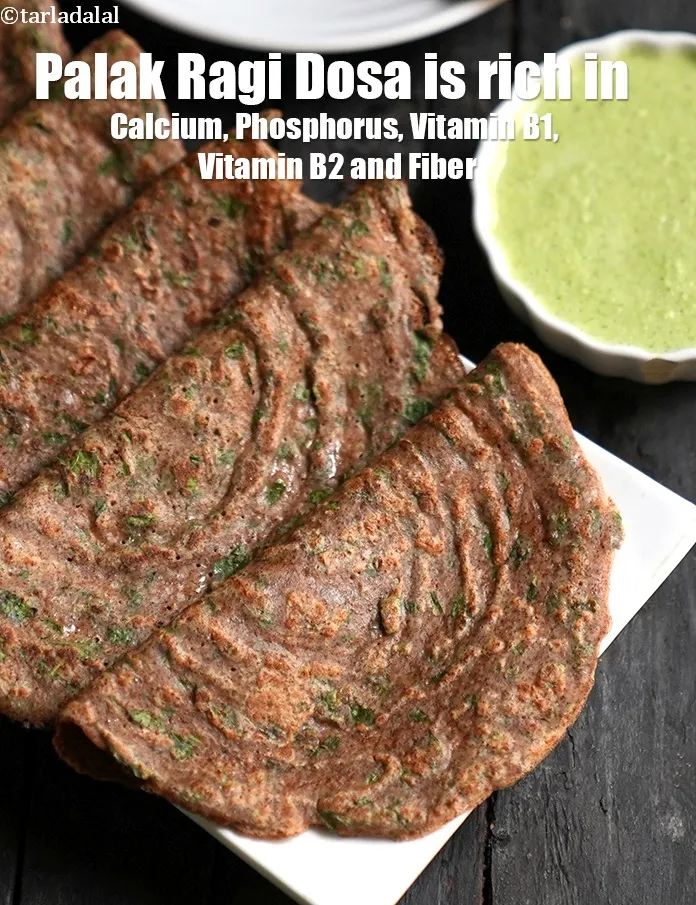 Step 27 – <strong>Palak Ragi Dosa&nbsp;is rich in below macronutrients, vitamins and minerals given in descending&nbsp;order (highest to …
