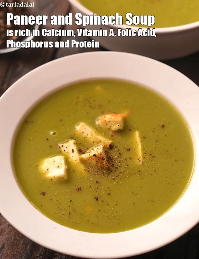 Step 28 – <strong>Paneer and Spinach Soup &nbsp;is rich in below macronutrients, vitamins and minerals given in descending&nbsp;order …