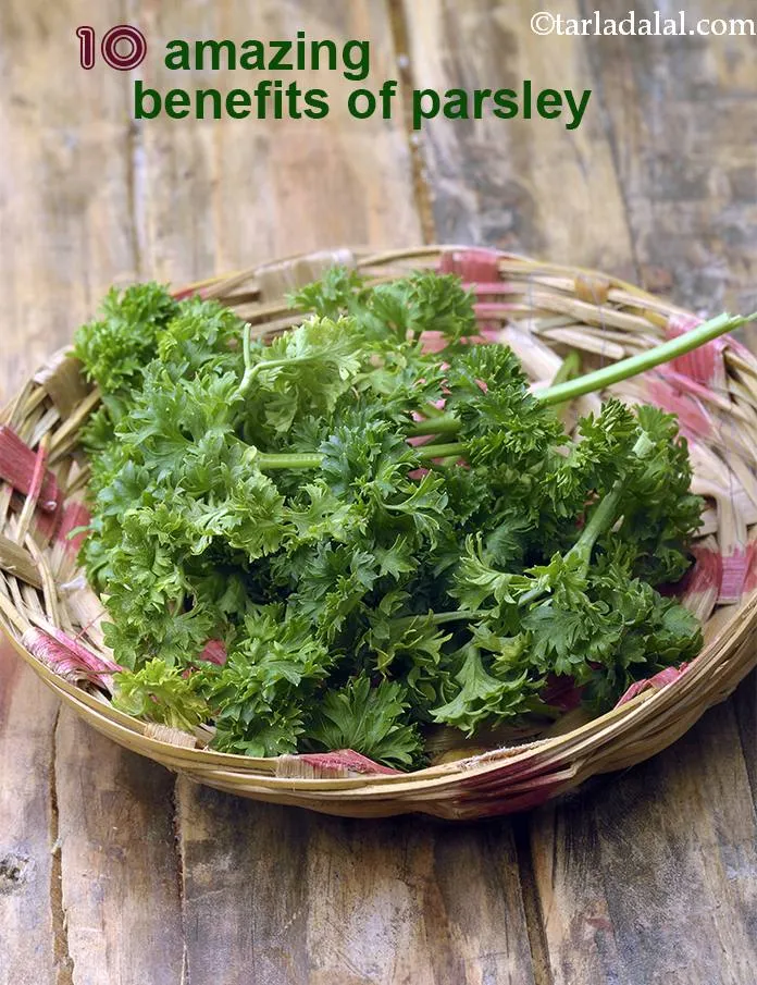 Step 4 – <strong>Parsley</strong>&nbsp;:&nbsp;<a href="https://www.tarladalal.com/recipes-using-parsley-393">Parsley</a>&nbsp;is a fairly good source of <a href="https://www.tarladalal.com/recipes-for-Calcium-Rich-375">calcium</a>, which is definitely known to support …