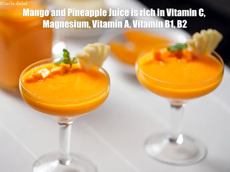 Step 17 – <strong>Mango and Pineapple Juice&nbsp;is rich in&nbsp;Vitamin C,&nbsp;Magnesium, Vitamin A,&nbsp;Vitamin B1, B2.</strong> <ol> <li><strong>Vitamin C&nbsp;</strong>: &nbsp;<a …