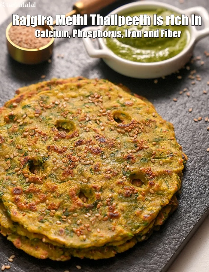 Step 30 – <strong>Rajgira Methi Thalipeeth&nbsp;is rich in below macronutrients, vitamins and minerals given in descending&nbsp;order (highest to …
