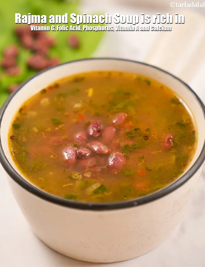 Step 37 – <strong>Rajma and Spinach Soup&nbsp;is rich in below macronutrients, vitamins and minerals given in descending&nbsp;order (highest …